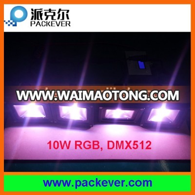 Rainproof IP65 24VDC RGB color 10W DMX washer